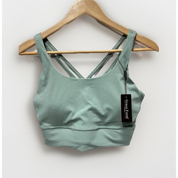 Womens XL Sports Bra Racerback Style Stretch Workout Activewear Support Top New - Picture 1 of 8
